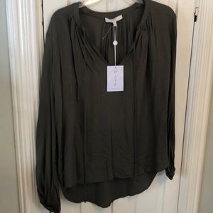 WAYF Olive Blouse